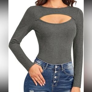 Wilfred Free Women’s Large grey long sleeve slit chest